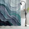 thumbnail image 3 of Shower Curtains for Bathroom-72"x84",Abstract Water Ripples Blue Gradient Waterproof Bath Curtain Grommet Shower Curtain Set with Hooks,, 3 of 9