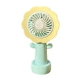 thumbnail image 1 of Oioii Cute Flower Shaped Mini Handheld Fan, USB Rechargeable with Detachable Base, Quiet Personal Cooler for Home, Office, Travel and Desktop Use,Green, 1 of 6