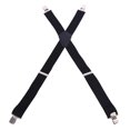 thumbnail image 3 of Qiilu Mens Braces W/ Strong Metal Clips Heavy Duty Suspenders Men 50mm 2 Inch Wide One Size Fits All Men And Women Adjustable And Elastic X Back Mens Suspenders, Black, 3 of 8