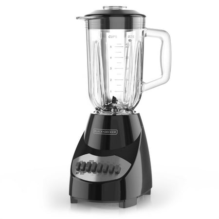 BLACK + DECKER 10-Speed Blender  550 Watts  50 Oz (6.25-cup) Glass Blending Jar  Black  BL2010BG