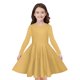thumbnail image 1 of Odeerbi Niñas Manga Larga A-Vestido de Manga Larga Para Niñas Vestido Acampanado de Primavera Vestido Elástico de Colores Sólidos Vestido de Patinadora Twirly Vestido de Recital Escolar, 1 of 9