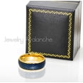 thumbnail image 4 of Jewelry Avalanche Blue Honeycomb Mens Wedding Band, Gold Tungsten Carbide, Engagement Ring 8MM, 4 of 4