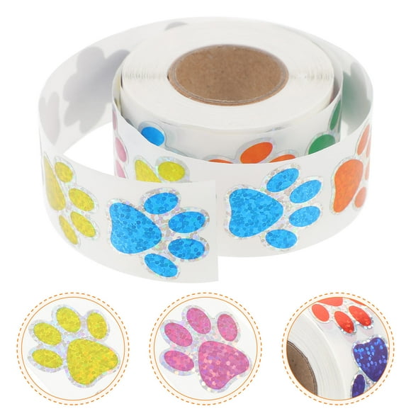 MOKKHNB Assorted Color Paw Print Wall Stickers Removable Dog Paw Decal for Room and Bathroom Decoration