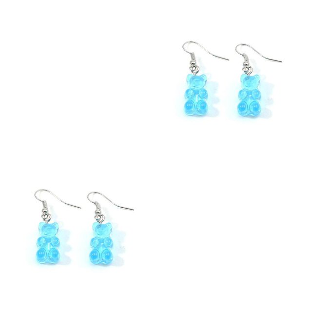 Qarigey Gancho para la oreja Regalo del Día de San Valentín de dibujos animados Pendiente de gota Accesorios populares encantadores lago azul 2piezas