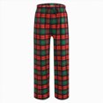 thumbnail image 4 of NOLDARES Girls Checkered Pants Wide Leg Kid Drawstring Baggy Sweatpant Elastic Waist Straight Trouser with Pocket(Green,10-11 Years), 4 of 5