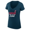 thumbnail image 2 of Women's G-III 4Her by Carl Banks  Navy Cleveland Guardians Team Graphic V-Neck Fitted T-Shirt, 2 of 3