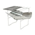 thumbnail image 4 of Parrilla portátil para barbacoa, parrilla de carbón, parrilla de leña, parrilla ultraligera plegable para exteriores, fogata para patio trasero y Con 3 brochetas de red, 4 of 9
