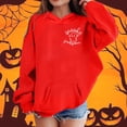 thumbnail image 2 of Gunia Kids Boys Girls Halloween Ghost Sweatshirt Cute Hoodie Casual Long Sleeve Sweatshirt With Print Letter Graphic Pullover Top For Toddler And Kids Fall Clothes Red 9-10 Years, 2 of 4