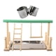 thumbnail image 2 of 1 soporte de mesa para pájaros de loro, 2 tazas de acero para razas medianas y grandes Soporte esmerilado con tazas de 5 cm Sharpla Pájaros loro Playstand, 2 of 8