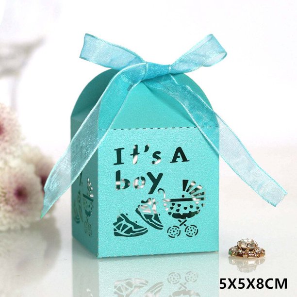 Caja de dragado de dulces para Baby Shower Crossing, para bautismo, niño, niña, cumpleaños, primera comunión, bautizo, Decoración de mesa de boda, 50 Uds.