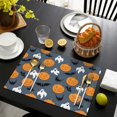thumbnail image 4 of Pumpkin Ghost Bat Halloween Pattern Summer Placemats Table Placemats Set Of 4-Linen Kitchen Washable Placemats Table Mats 11.8"x17.7" Non-Slip Heat Resistant, 4 of 6