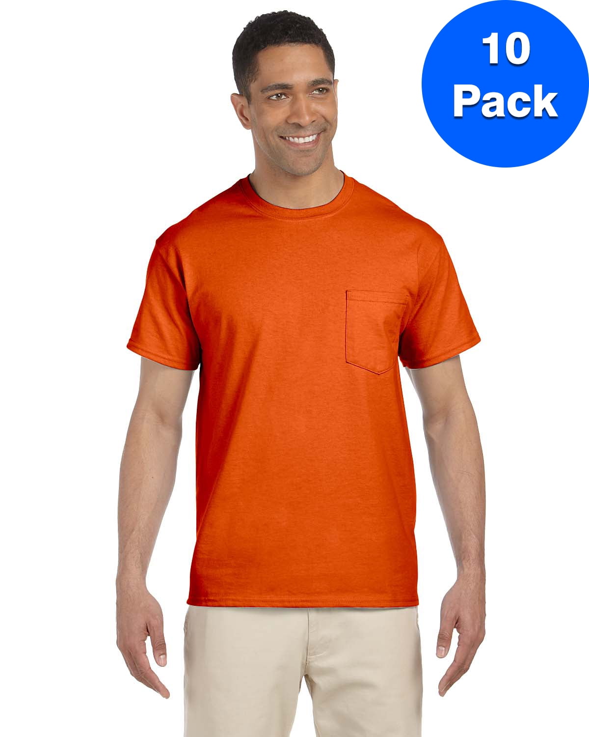 Gildan - Mens 6.1 oz. Ultra Cotton Pocket T-Shirt 10 Pack - Walmart.com ...
