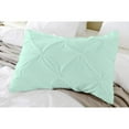 thumbnail image 2 of 2 Piece Pinch Pleated Solid Aqua Blue European Pillow Shams, (European 18X18 Pillow Cover), 100% Egyptian Cotton, 800 Thread Count, European Size, 2 of 3