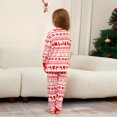 thumbnail image 6 of Yuaguia Family Matching Christmas Pajamas, Nordic Reindeer Snowflake Fair Isle Print Long Sleeve Top and Red White Holiday Pattern Lounge Pants Sleepwear Set, Kids 5 Years, 6 of 9