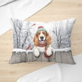 thumbnail image 3 of Playful English Setter Welcomes Winter Snowy Day with Cardinal Bird Pillow Cushion Double Sided Dog Lover Throw Pillow - 2017, 3 of 4
