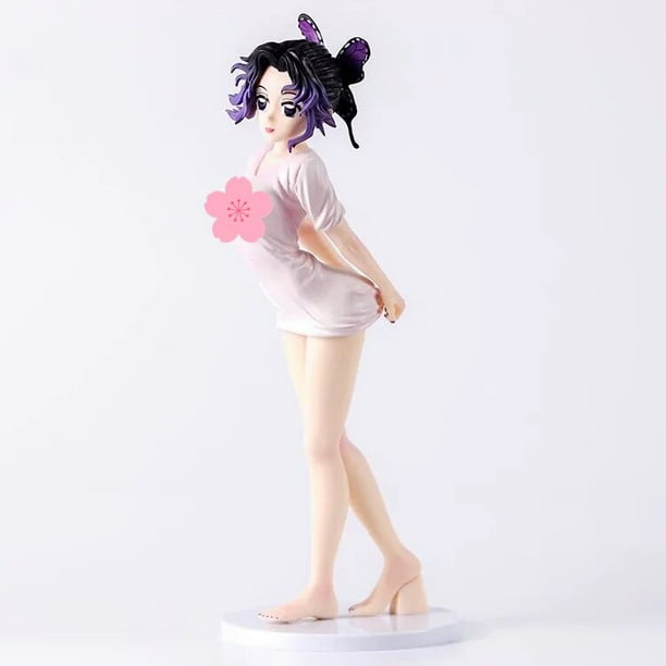 Figura de Demon Slayer de Anime de 25cm, estatua de Kanroji Mitsuri, figura de acción de PVC Kimetsu No Yaiba Kochou Shinobu, uniforme, estatuilla de Nezuko Gong Bohan LED