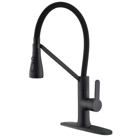 

UMANYI Matte Black Single Handle Kitchen Faucet with Pull Down Sprayer for RV Commercial Utility Sink