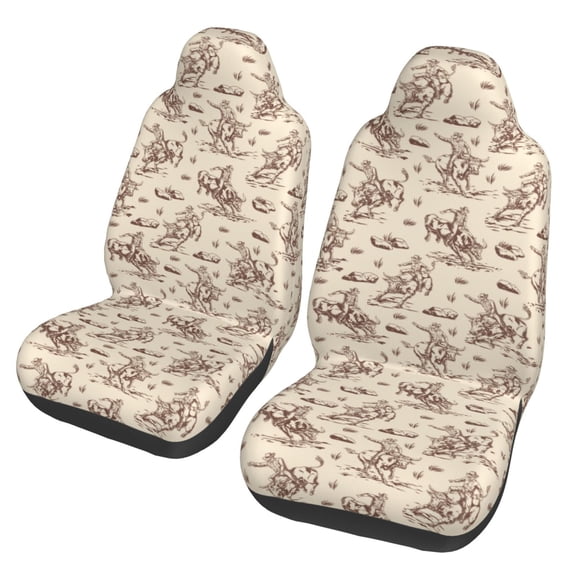Vsdgher Cowboy Sitting On Cow Back Automotive Seat Covers for Cars Trucks and SUVs – Car Seat Covers for Truck Seat Protectors Set of 2