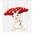 thumbnail image 3 of Ambesonne Bunny Shower Curtain, Little Animal with Umbrella, 69"Wx70"L, Multicolor, 3 of 3