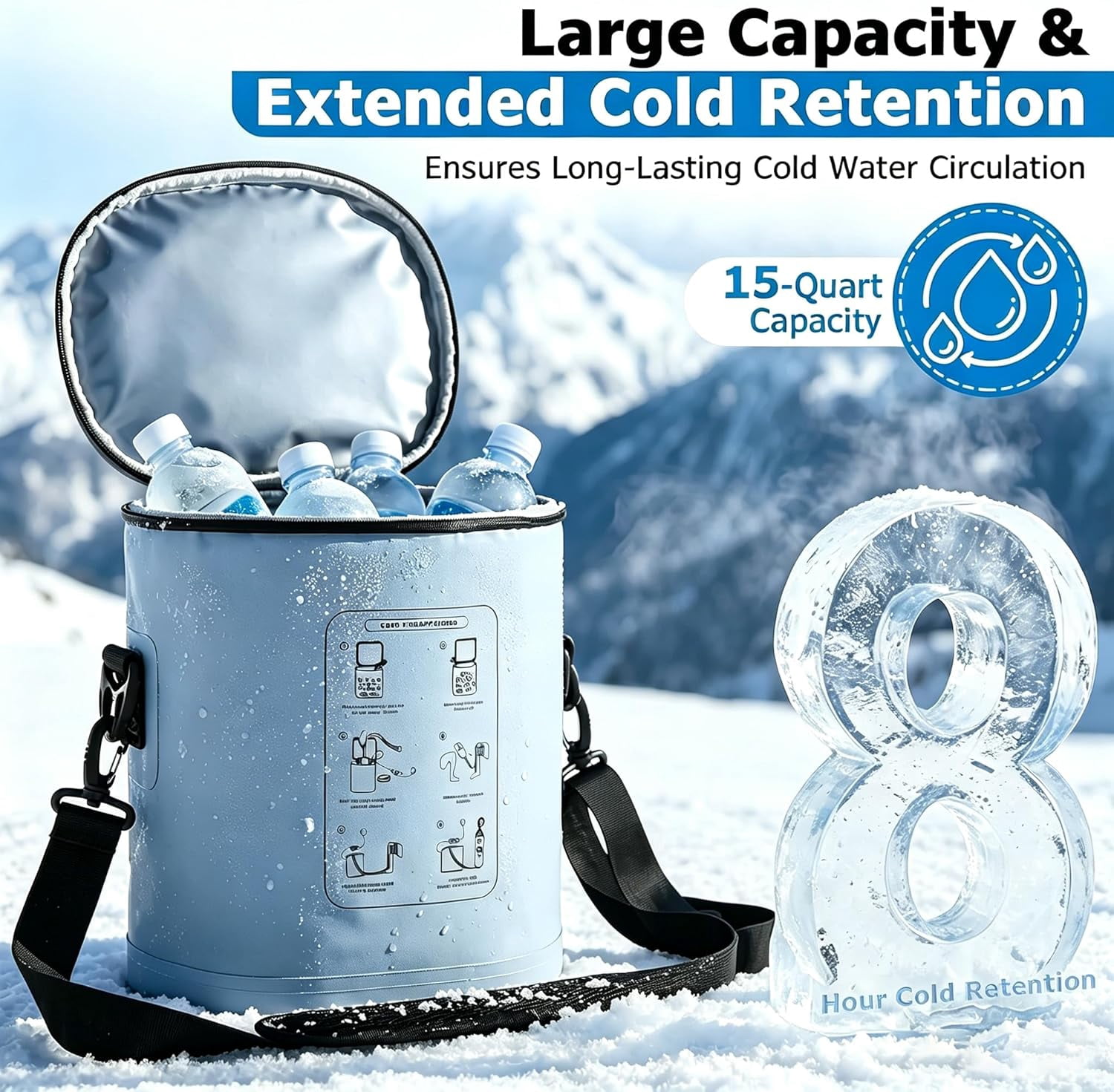 Cold Therapy Machine with Programmable Timer, Portable Knee Ice Machine for Knee After Surgery, Knee Replacement Recovery System, Cryotherapy Pain Relief w/Compression Pad