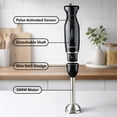 thumbnail image 4 of OVENTE Electric Immersion Hand Blender, 2 Mixing Speed w/ Stainless Steel Blades, New Black HS560B, 4 of 9