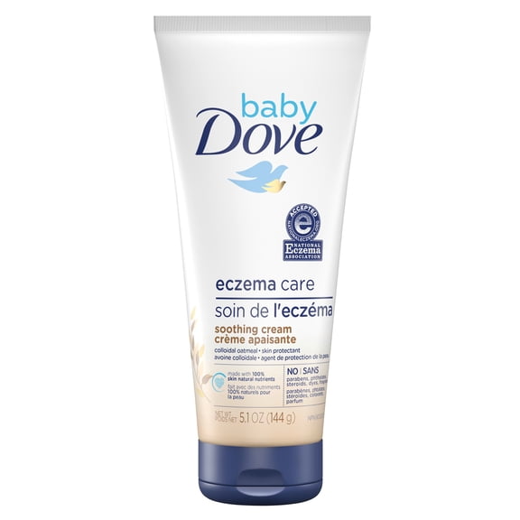 Baby Dove Soothing Cream Eczema Care to Soothe Delicate Baby Skin No Artificial Perfume or Color, Paraben Free, Phthalate Free, 5.1 oz
