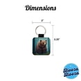 thumbnail image 5 of Bear in Forest Woodland Wilderness Faux Leather Square Keychain, 5 of 7