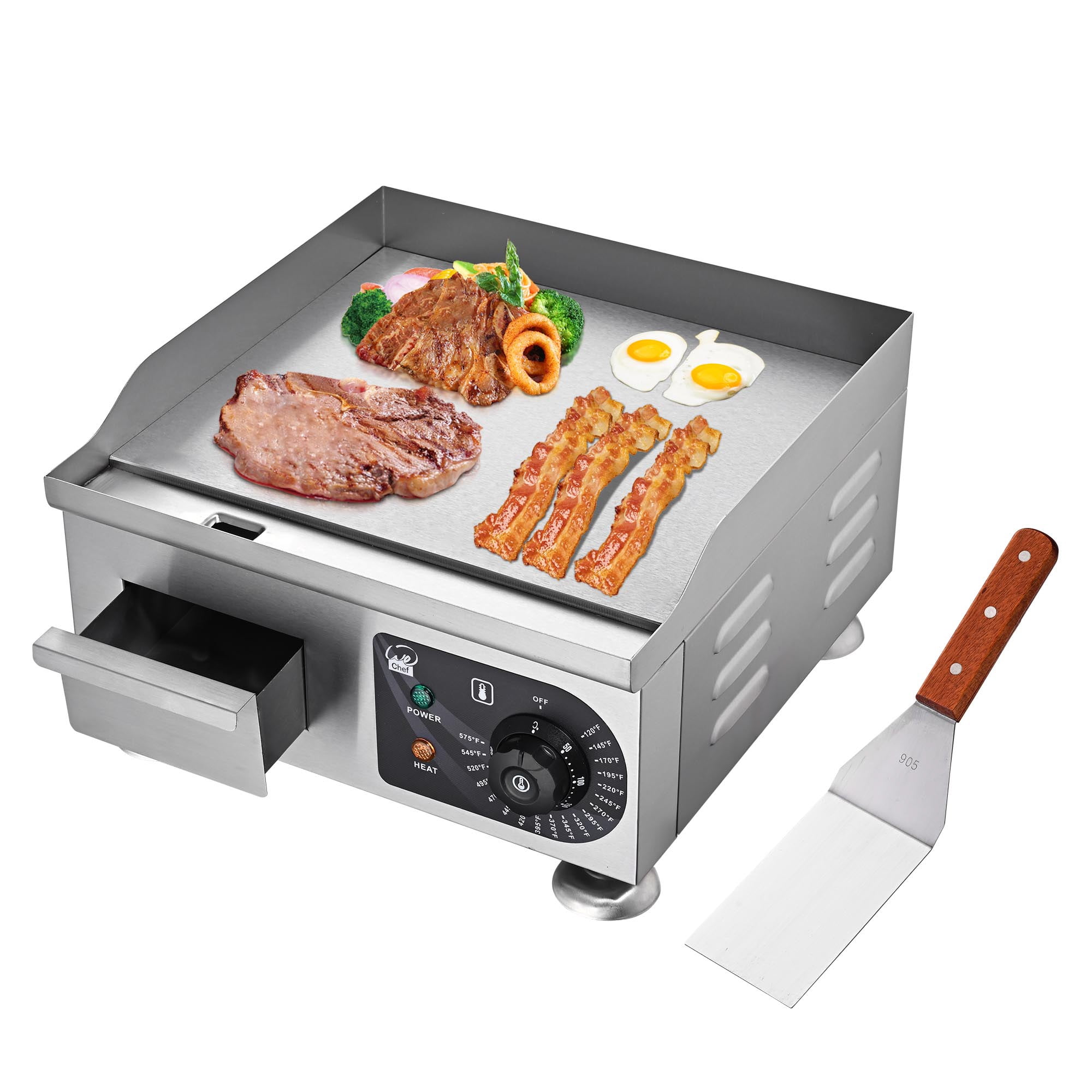 Wechef 1800W 14 Electric Countertop Griddle Flat Top Commercial