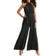 thumbnail image 1 of VISgogo Traje de una pieza para mujer, mono de pierna ancha plisado con vendaje en la cintura sin mangas en color sólido VISgogo moda, 1 of 6