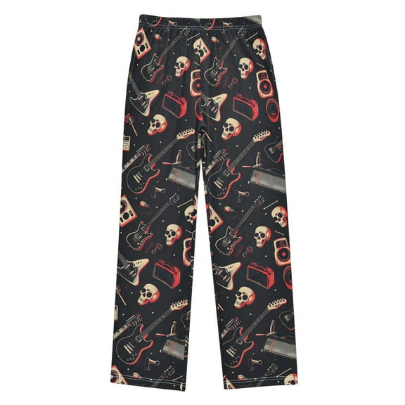 joogoo Guitar Skull Player Pajama Pants Pj Bottoms Sleepwear Lounge L