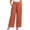 Pants ## Orange, variant on Xdegoge Plus Size Pants Women Elastic High Waist Trousers Featuring Self Tie Belt Wide Leg Flowy Summer Beach Dressy Casual Lounge Bottoms with Deep Side Pockets