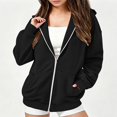 thumbnail image 2 of ITSAME Girls Full Zip Hooded Jacket Comfy Cotton Ribbed Quilted Fall Winter Casual Outerwear with Pockets Size 7, 2 of 8