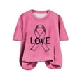 thumbnail image 2 of VKOYWKM Womens Breast Cancer T-Shirts Breast Cancer Awareness Tshirt Pink Ribbon Print Inspirational Tops Short Sleeve Crew Neck Breast Cancer Tshirts, 2 of 5