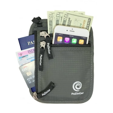 1-Pack Secure RFID Blocking Neck Wallet & Passport Holder – Ultimate Travel Pouch for Safe Traveling TIKA