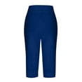 thumbnail image 5 of Tumotour Athletic Pants For Women Solid Color Casual Cropped Pants Tight High Waist Pants Beach Pants Drawstring Button Pocket Athletic Pants, 5 of 9