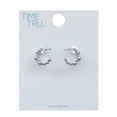 thumbnail image 5 of Time and Tru Women's Metal Gold Hoop Earring Zinc Alloy/CZ, 5 of 5