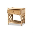 thumbnail image 2 of Baxton Studio Camara Modern Bohemian Natural Brown Rattan 1-Drawer Nightstand, 2 of 5
