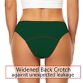 thumbnail image 6 of NMMUED Mid Waisted Bikini Bottoms for Women - Full Coverage Bathing Suit Swimsuit Basic Swim Briefs Dark Green L, 6 of 7