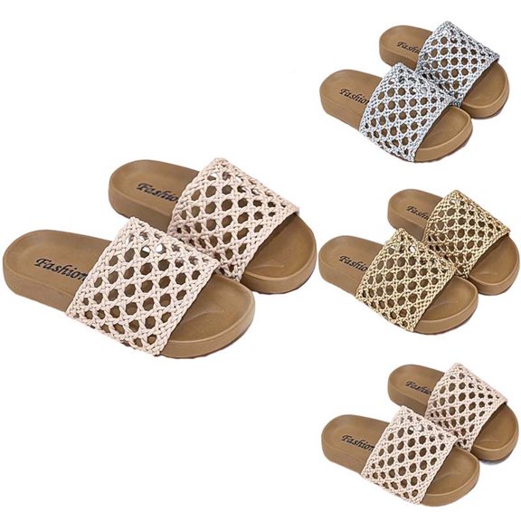 Kids Summer Breathable Mesh Woven Hollow Out Soft Sole Non-Slip Casual Beach Slippers Sandals for Boys Girls Indoor Outdoor Pool Shower Slides Yellow 3(11 Years)