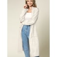 thumbnail image 2 of Made by Johnny Women's Casual Cozy Braided Open Front Long Pocket Cardigan Sweater L IVORY, 2 of 6