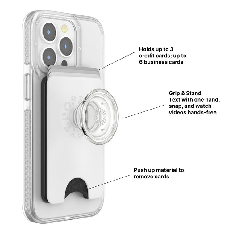 PopSockets Phone Wallet with Expanding Grip and Adapter Ring for