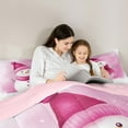 thumbnail image 4 of Manfei Watercolor Snowman Bedding Comforter Set 7-Piece for KIds, Winter Snow Queen Bedding Sets, Kawaii Pink White Queen Sheet Sets, Luxury Bedroom Decor, 4 of 8
