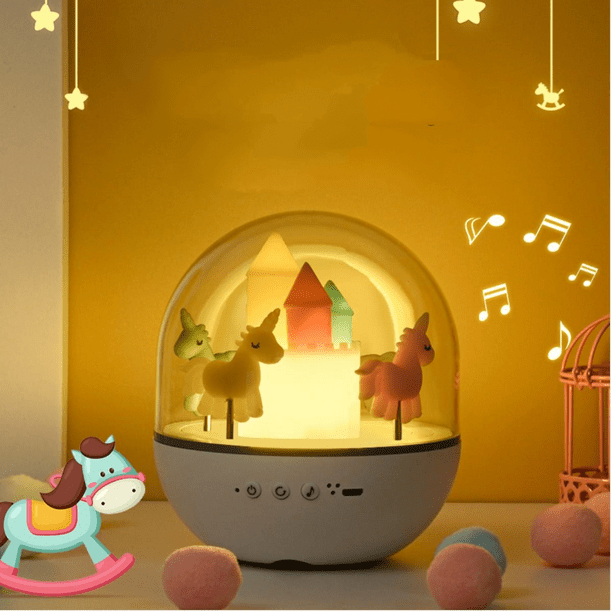 Carousel Music Box Bluetooth Night Light For Kids Cute Baby