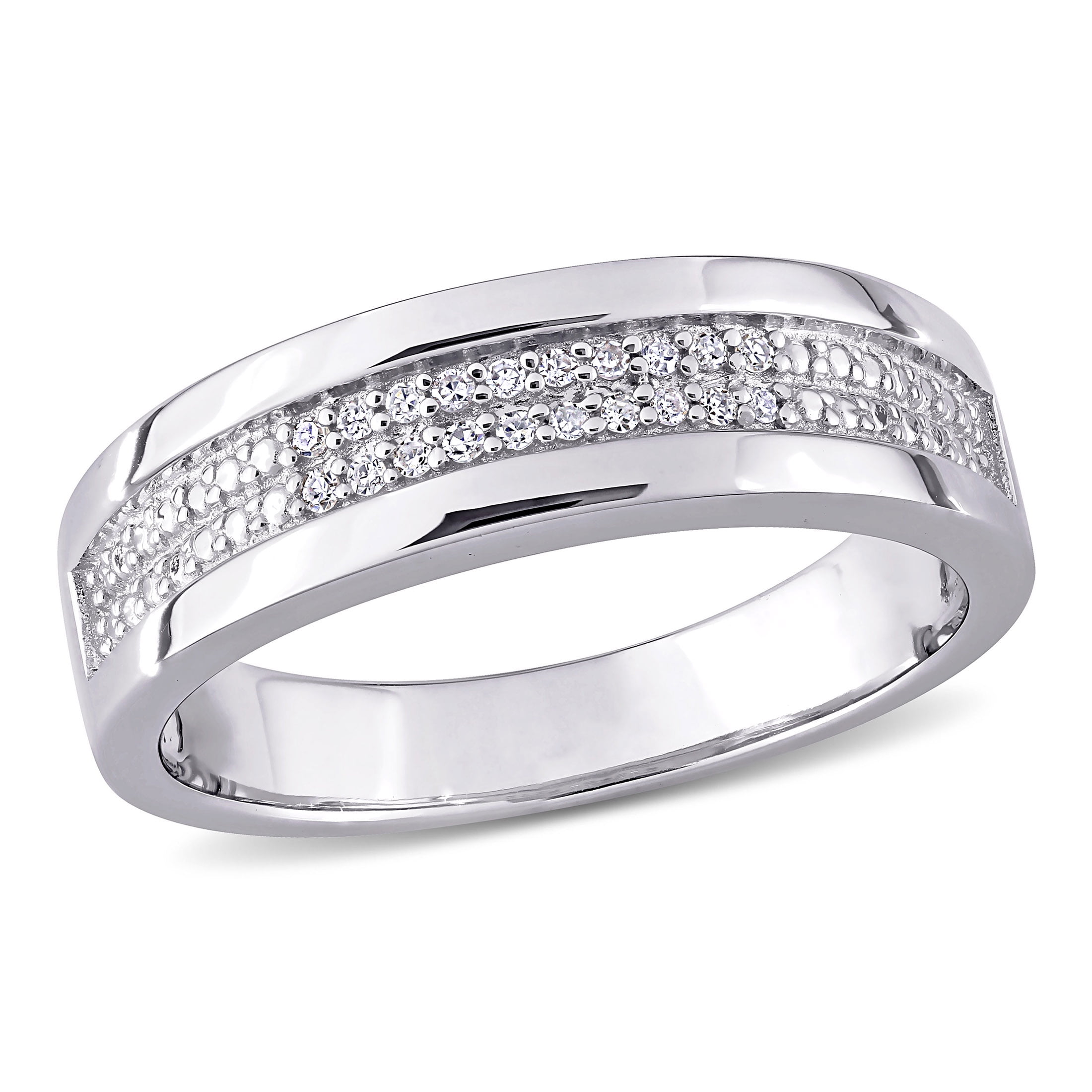 1 CARAT .925 STERLING SILVER ROUND CUT WEDDING  ETERNITY RING BAND FREE RING BOX 