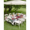 thumbnail image 3 of Outdoor Tablecloth with Umbrella Hole and Zipper, Christmas Rectangle Table Cloth 52x70 Inch Waterproof Tablecloth, Xmas Snowman Truck Snowflake Tree Balls Rustic Picnic Table Cover for Patio Camping, 3 of 7