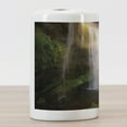 thumbnail image 3 of Waterfall Ceramic Toothbrush Holder, Waterfalls at Sunset Sky in Iceland Scenic Spring Rural Wildlife Art Image, Decorative Versatile Countertop for Bathroom, 4.5" X 2.7", Multicolor, by Ambesonne, 3 of 4