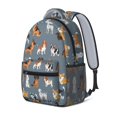 thumbnail image 2 of Mixed Breed Dogs Grey Pattern Backpack for School, Cute School Bag with Adjustable Shoulder Straps and Padded Back, 15.3"x11"x6.7", 2 of 5