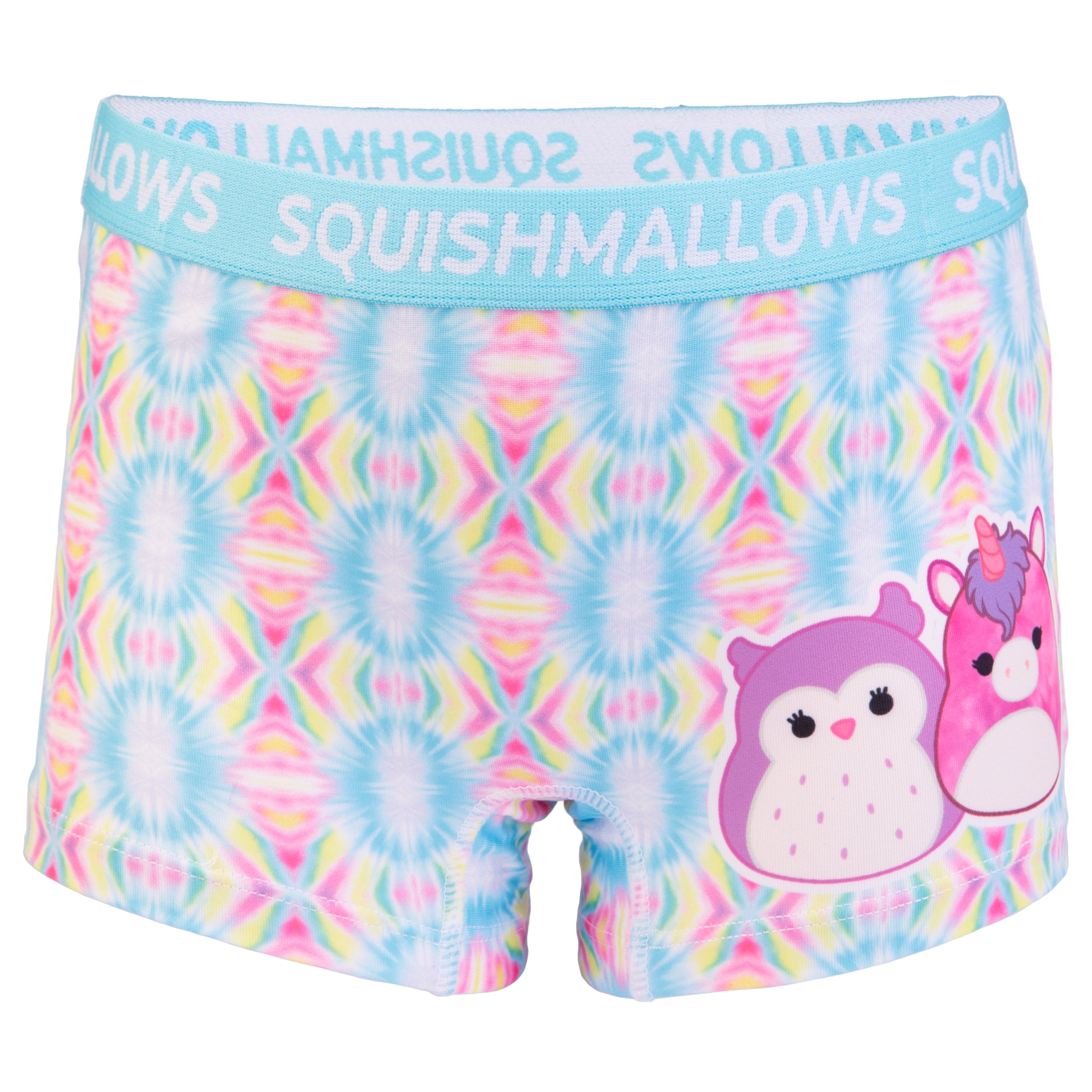 Squishmallow Girls Boyshort Character Underwear, 4-Pack, Size 4-10