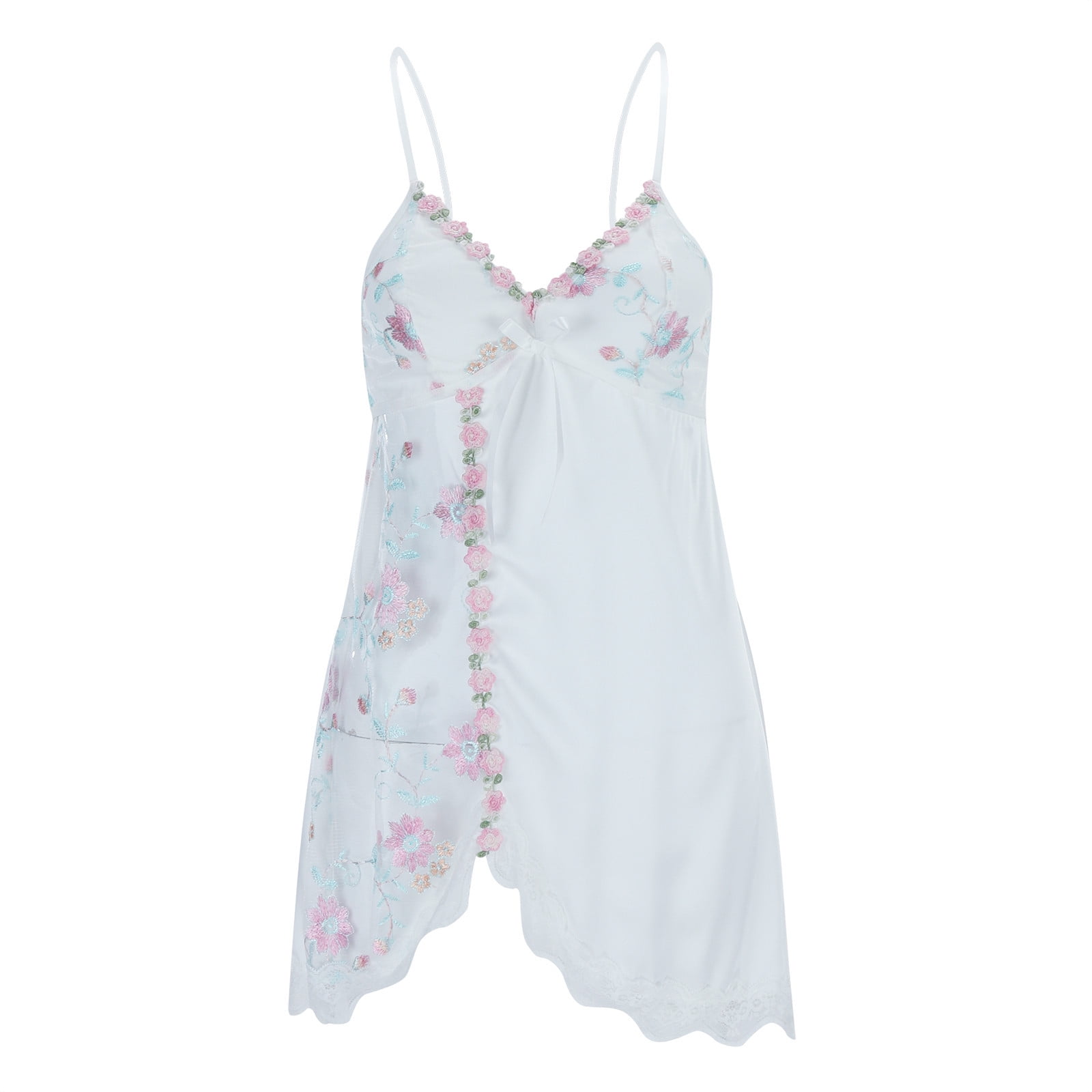 Fvwitlyh Ladies Pajamas Woman Lingerie Sleepwear Chemise Nightgown Lace Dress Lingerie White M