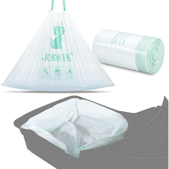 AIR-Drawstring Litter Box Liners Compatible with Robot, Heavy Duty Self-Cleaning Litter Boxes Waste Drawer Liners Replacement Bags (50pcs)
